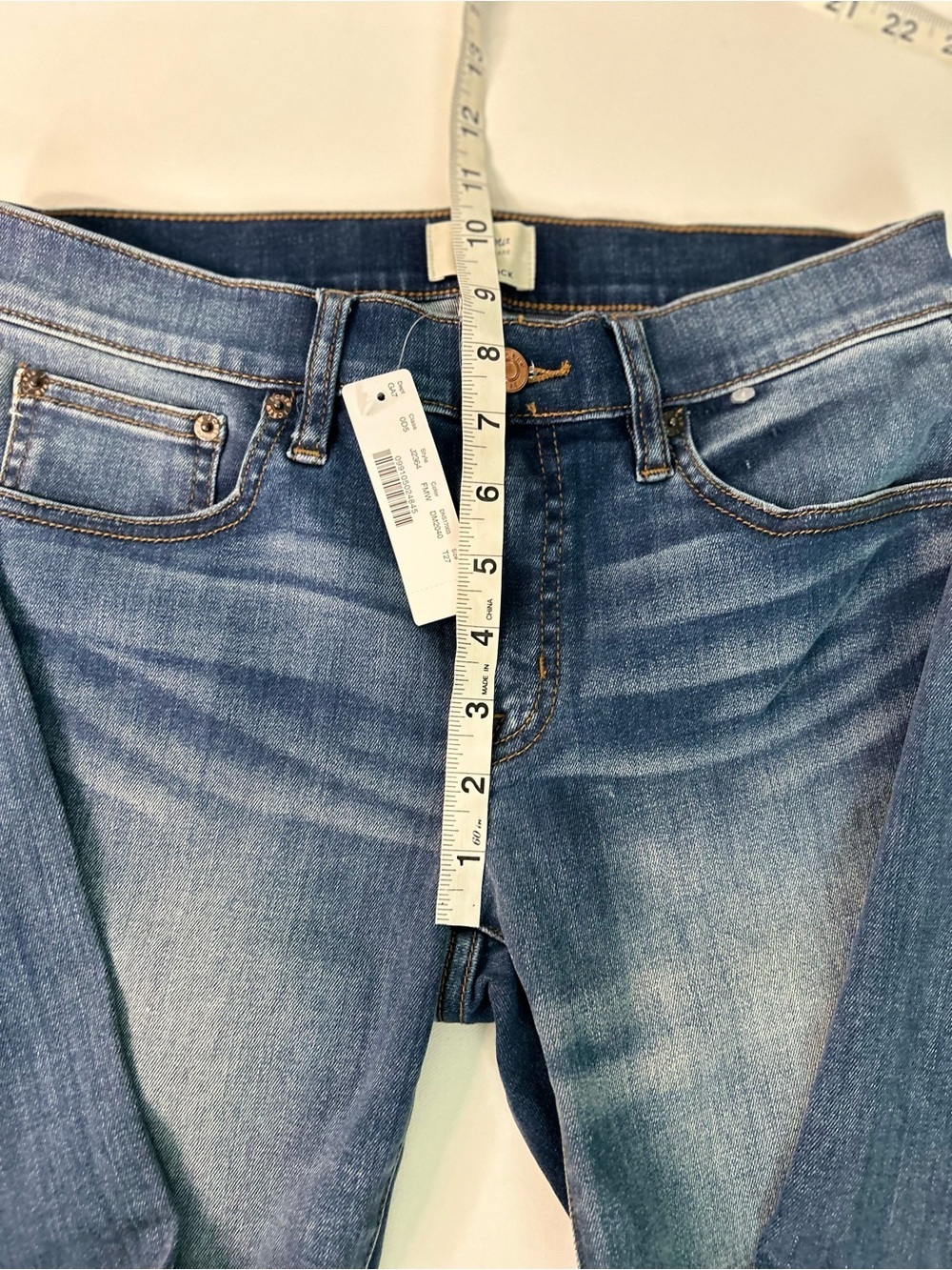 NWT J.Crew 8" Toothpick Tall Skinny Jeans Medium Wash Distressed Size 27T - Picture 8 of 10